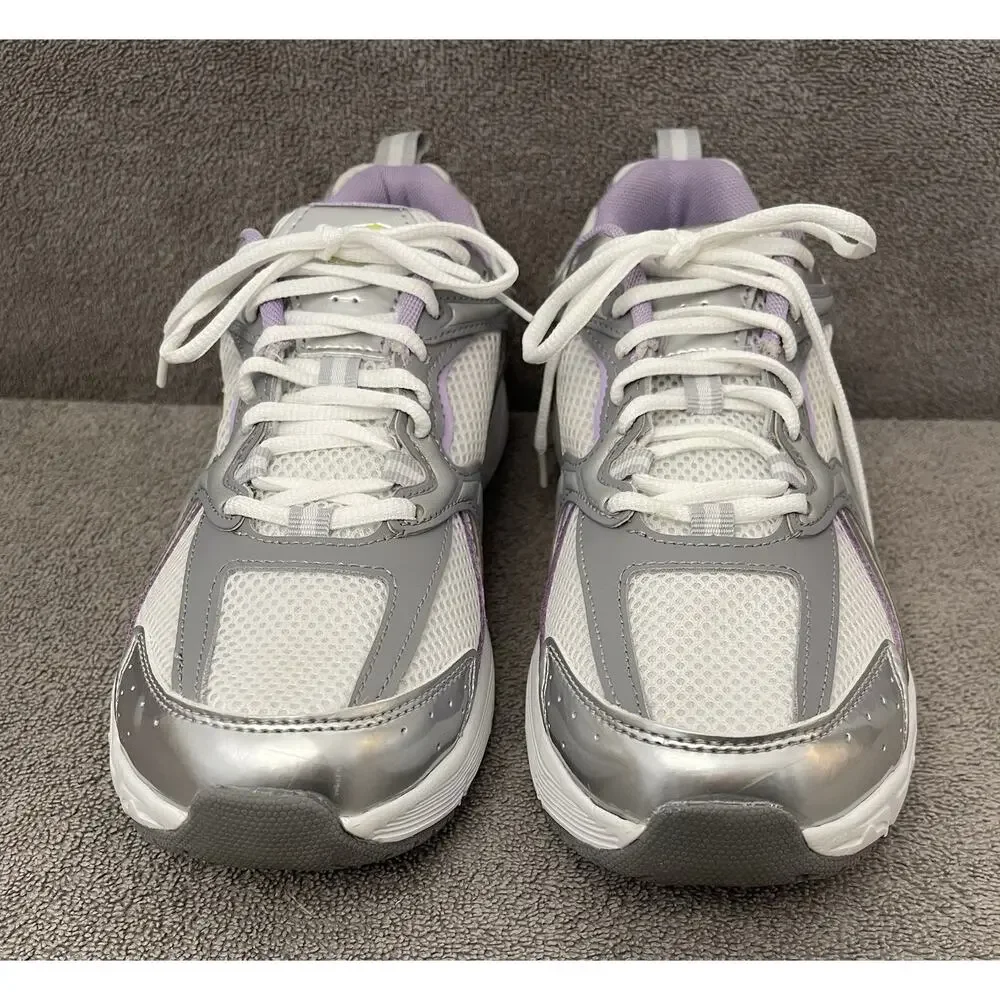 Avia Women's 5000 Memory Foam Sneakers, Silver, white, Purple Size 11